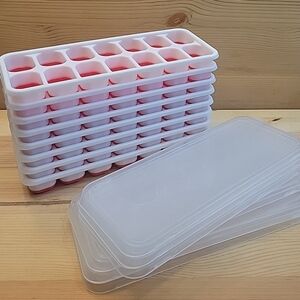 Ice Cube Trays 8 Pack,  Silicone with Removable Lid, Easy-Release Flexible